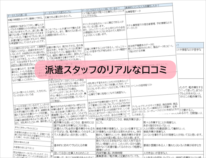 データ入力向けおすすめ派遣会社ランキングの調査結果